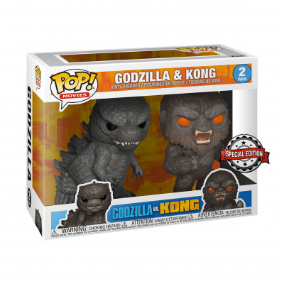 Pacote com 2 figuras POP! de vinil Godzilla e Kong em embalagem especial