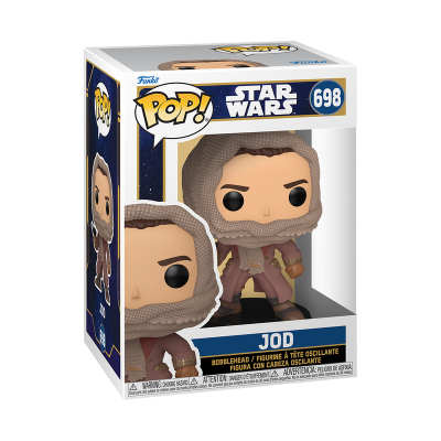 Figura Funko Pop! Star Wars Jod 698 com traje castanho e capuz em caixa