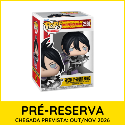 Funko POP! de Speed-o-Sound Sonic da animação One Punch Man na embalagem