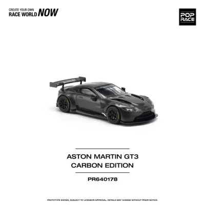 Miniatura de carro Aston Martin GT3 Carbon Edition preto