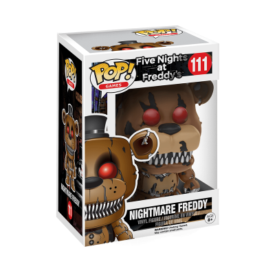 Figura Funko Pop Nightmare Freddy de Five Nights at Freddy's na caixa