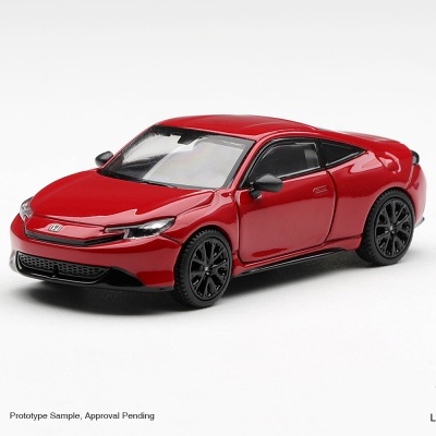 Miniatura vermelha de carro desportivo com jantes pretas