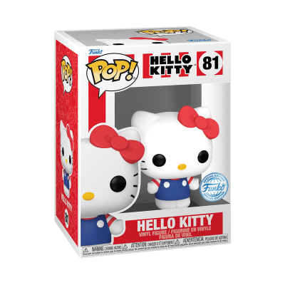 Embalagem de figura Funko Pop! Hello Kitty número 81, branca e vermelha