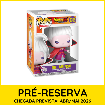Boneco Funko Pop Dr. Arinsu Dragon Ball Daima em caixa transparente com fundo branco