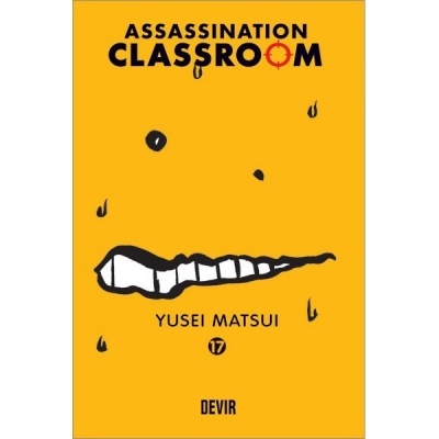 Capa do livro Assassination Classroom volume 17 com fundo amarelo e dentes desenhados