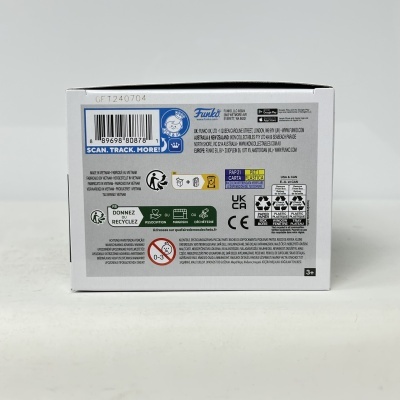 Parte traseira de embalagem branca com texto e código de barras
