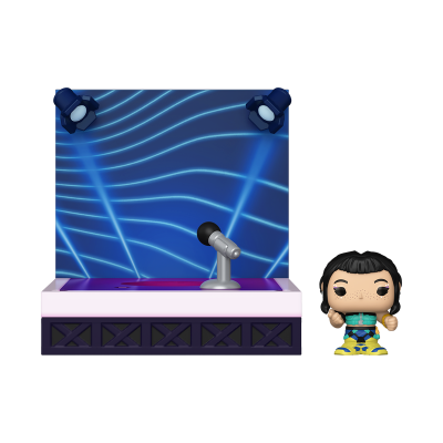 Figura Funko Pop com suporte de palco e microfone