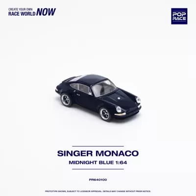 Miniatura de carro Singer Monaco azul meia-noite 1:64