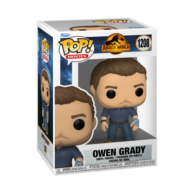 Figura de vinil Funko Pop! Owen Grady Jurassic World na embalagem