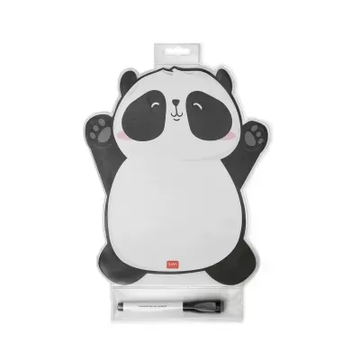 Quadro branco forma de panda com marcador na embalagem