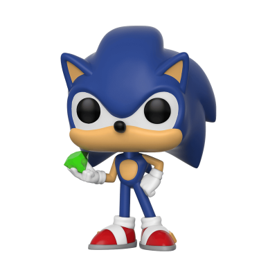 Figura colecionável de Sonic azul com anel verde