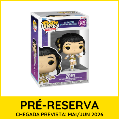 Figura Funko Pop Zoey KPOP DEMON HUNTERS na embalagem original com aviso de pré-reserva