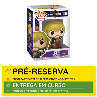 Caixa Funko Pop Ken Street Fighter em vinil