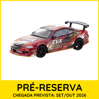Miniatura de carro de corrida vermelho com logo EVA Racing e spoiler