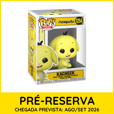 Figura Funko Pop! Kacheek Neopets amarela na caixa
