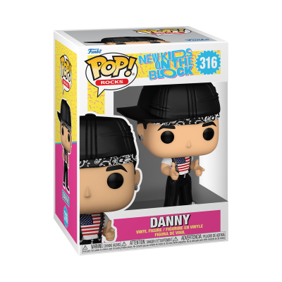 Figura vinyl POP! Rocks Danny New Kids On The Block nº 316 numa caixa de exposição