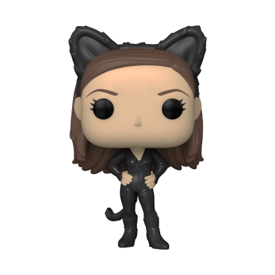 Figura Funko Pop feminina com macacão preto e orelhas e cauda de gato pretas
