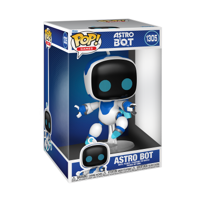 Figura de vinil Astro Bot em caixa POP! Games azul e branca com número 1305