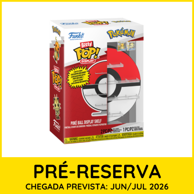Expositor Funko Pop! Bitty Pokémon com design Poké Ball e pré-reserva para 2026