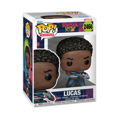 Figura Funko Pop! Lucas de Stranger Things em caixa.