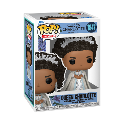 Funko POP Queen Charlotte da série Bridgerton com vestido branco e coroa