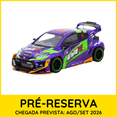 Miniatura carro desportivo roxo verde laranja preto com texto pré-reserva