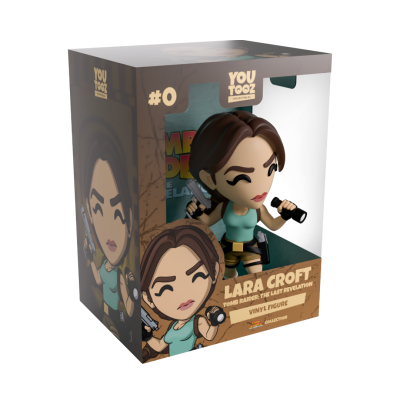 Figura de vinil de Lara Croft na embalagem da coleção YouTooz