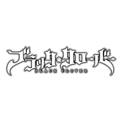 Logo com texto em preto e branco BLACK CLOVER