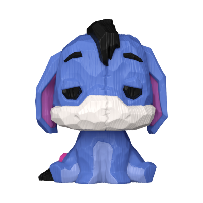 Figura Funko Pop de Eeyore azul com detalhes brancos e pretos