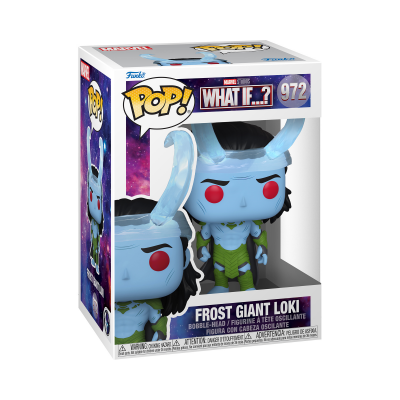 Figura Funko Pop! Frost Giant Loki azul com chifres em caixa