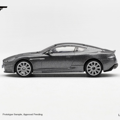 Miniatura de carro desportivo cinza metálico