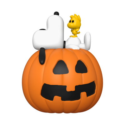 Figura decorativa Halloween com abóbora e personagens Snoopy e Woodstock