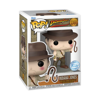 Funko Pop Indiana Jones em caixa com fundo branco