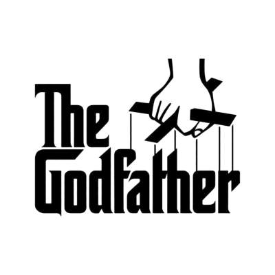 Logótipo The Godfather com mão a controlar marioneta