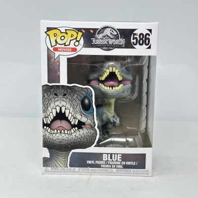 Figura em vinil Pop! Movies Jurassic World Blue 586 na embalagem