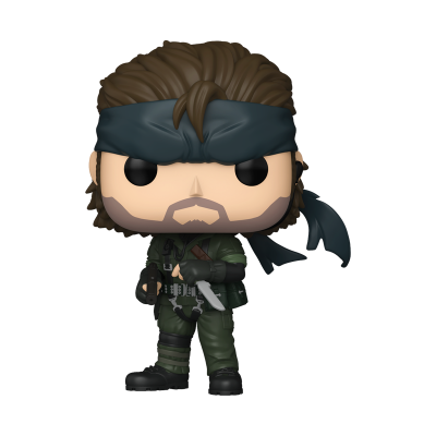 Figura Funko Pop com faixa preta, roupa militar verde e faca
