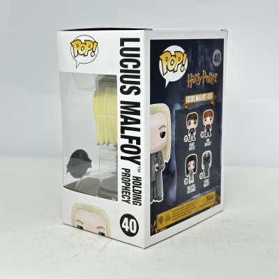 Figura Funko Pop! Lúcius Malfoy Harry Potter em caixa branca com janela transparente