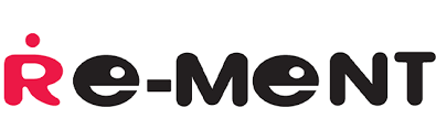 Logótipo da marca Re-Ment vermelho e preto em fundo branco