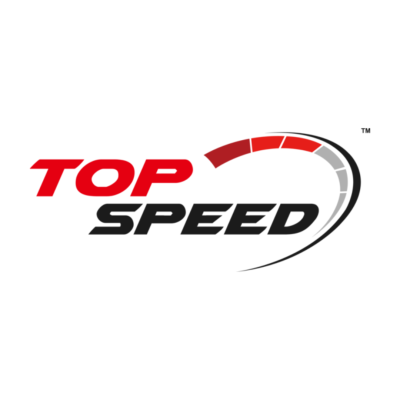 Logotipo TOP SPEED com arco colorido