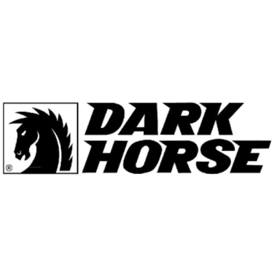 Logótipo preto e branco da DARK HORSE com cabeça de cavalo