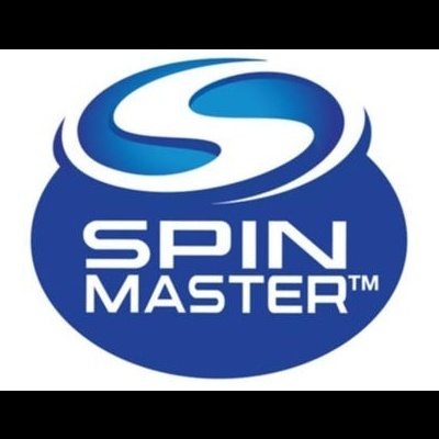 Logótipo da Spin Master com símbolo azul e texto branco