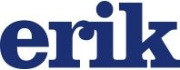 Logótipo azul escuro com a palavra 'erik' em fundo branco