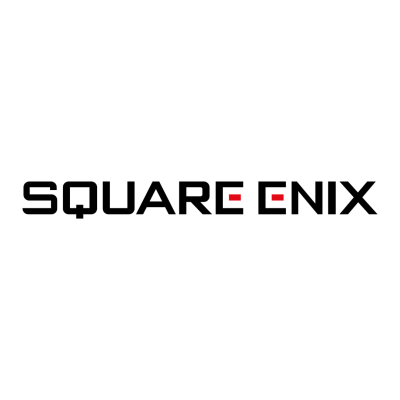 Logotipo da empresa SQUARE ENIX em preto com detalhes vermelhos
