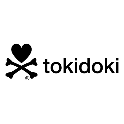 Logotipo Tokidoki com coração e ossos cruzados.