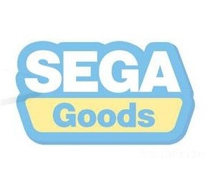 Logótipo SEGA Goods em azul claro, branco e amarelo