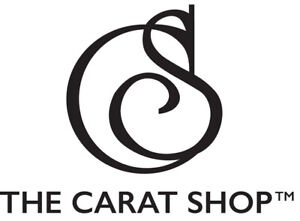 Logotipo preto da THE CARAT SHOP™ com espiral circular