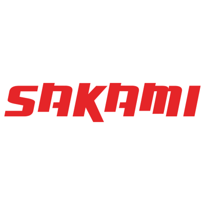 Logótipo da marca SAKAMI em letras vermelhas