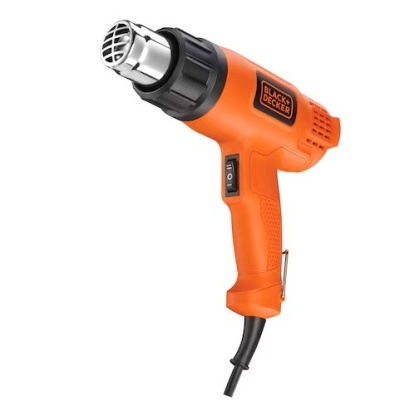 Pistola de ar quente elétrica laranja BLACK+DECKER com cabo preto
