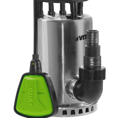 Bomba submersível metálica VITO com cabo e boia verde e preto