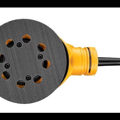 Lixadora eléctrica amarela com disco preto